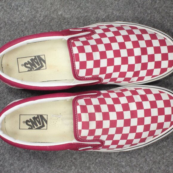 Share Vans OG Classic Slip-On Checkerboard Rhododendron Red Mens Siz - Picture 10 of 12